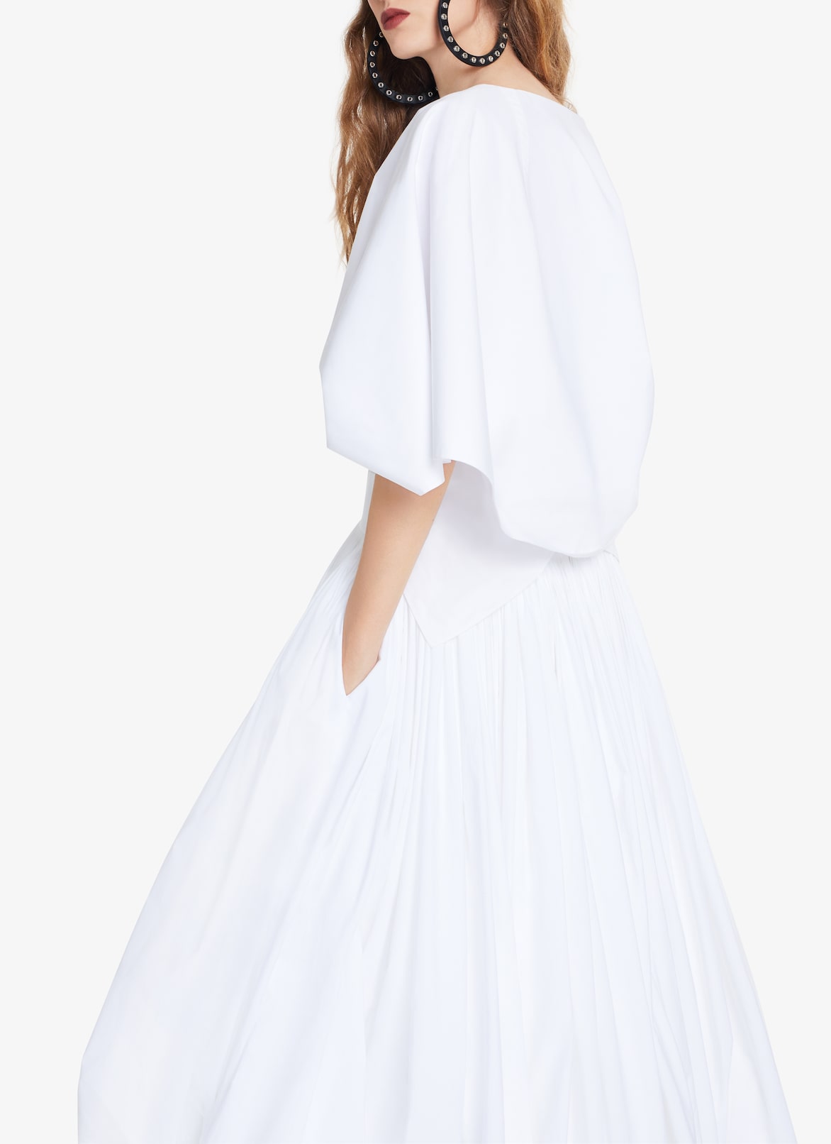 FLARED LONG POPLIN SKIRT
 ALAÏA  FLARED LONG POPLIN SKIRT